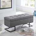 thumbnail image 2 of Imperial Capitonné Double Ottoman Avec Base Noir (Gris), 2 of 5