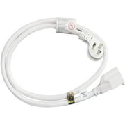 FIRMERST 1875W 15A Low Profile Flat Plug Extension Cord 3 Feet 14 AWG White, UL Listed