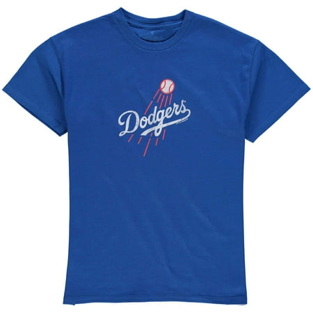 Los Angeles Dodgers Youth Distressed Team Logo T-Shirt - Royal