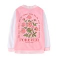 thumbnail image 2 of Tiijoy Toddler Girl's Bomber Jacket Flower Print Baseball Sweatshirt Coat, Sizes 4-5, 2 of 6