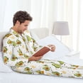 thumbnail image 6 of Fuzoiu Lovely Avocado Print Men's Long-Sleeved Pajama,Lounge Button Down Nightwear,Mens Notch Collar Pajama Set -XX-Large, 6 of 7