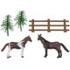thumbnail image 2 of Decoset Horses Cake Topper Juego De 5 Piezas De Decoración Para Tartas Con 2 Caballos, Valla Y Árboles, Listo Para Usar Para Celebraciones De Cumpleaños Con Temática Equina, Apto Para Alimentos, 2 of 5