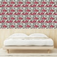 thumbnail image 3 of Ambesonne Autumn Peel & Stick Wallpaper for Home, Pencil Graphic Trees Leaves, 13"x36", Dark Coral Pale Teal, 3 of 5
