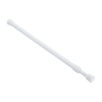 Uxcell Tension Curtain Rod Adjustable 15.75"-27.56" 0.39" Dia White Spring Tension Rod No Drilling Expandable Rod