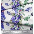 thumbnail image 2 of Soimoi Purple Cotton Poplin Fabric Floral,Insect & Parrot Bird Decor Fabric Printed BTY 42 Inch Wide, 2 of 3