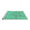 thumbnail image 2 of Ahgly Company Machine Washable Indoor Rectangle Oriental Turquoise Blue Traditional Area Rugs, 8' x 12', 2 of 4