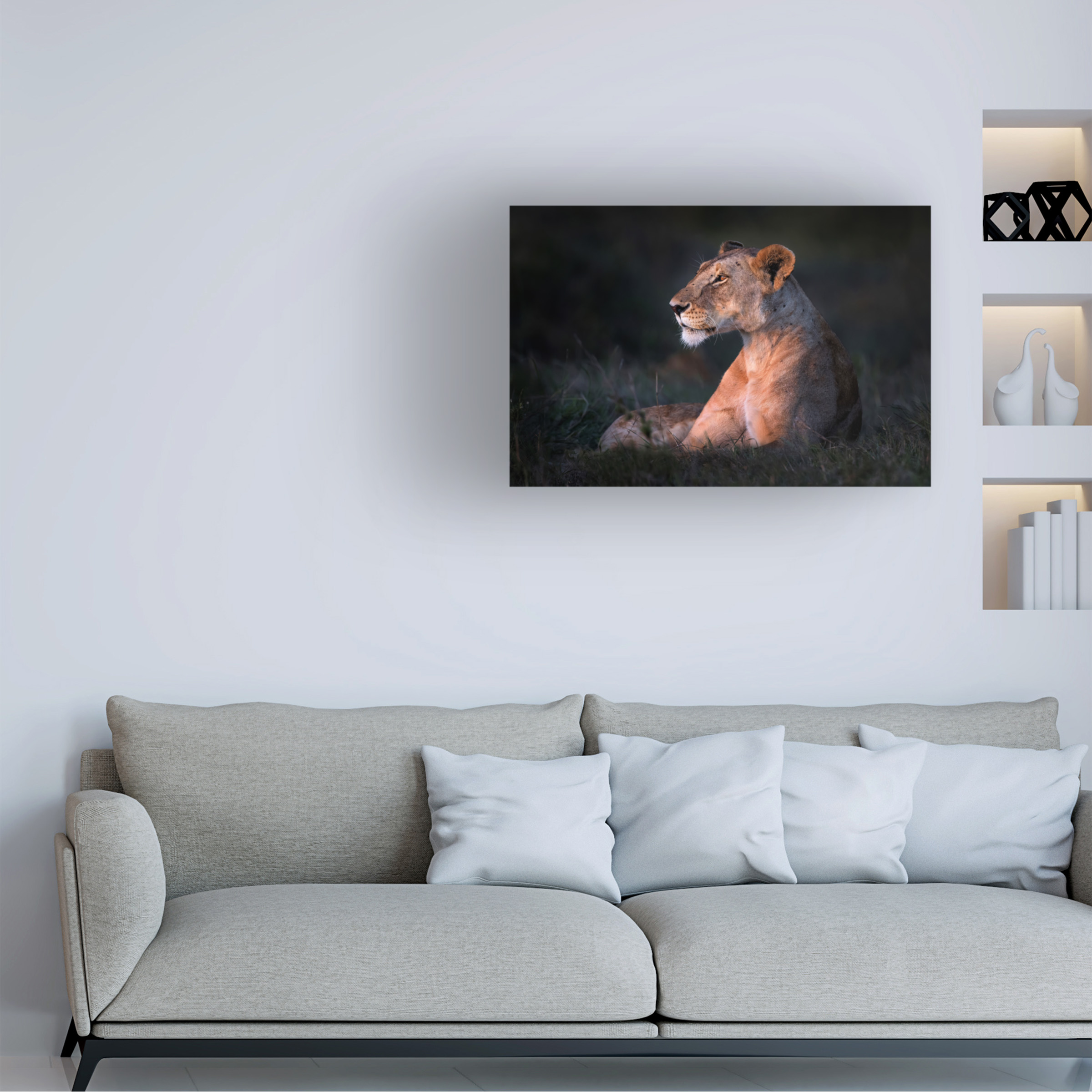Xavier Ortega 'Lone Lioness' Canvas Art