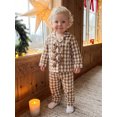 thumbnail image 5 of RUINIXCW Toddler Baby Girl Gingham Plaid Pajamas Set Christmas PJS Girl Spring Fall Winter Sleepwear Long Sleeve Button UP Shirt Pants Set Loungewear, 5 of 10