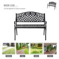 thumbnail image 4 of Outsunny 2-seater Aluminum Garden Bench Outdoor Loveseat Chair for Outdoor, Patio, Yard, Lawn with Floral Pattern, 4 of 10