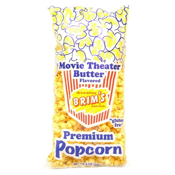 Butter Flavored Popcorn 8 oz Each Bag for Home Kitchen Office Spring Birthday Holiday Party Favors Basket Stuffers Movie Night Theater Festival Picnic Summer Camps Gift Food Snacks - 1 count