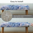 thumbnail image 6 of Psesaysky Marbled Butterfly Pattern Elastic Bench Protector, Elastic Band Polyester Spandex Fabric Bench Slipcover for Living Room Parties, 6 of 9