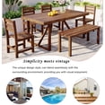 thumbnail image 6 of 6 Pieces Outdoor Acacia Wood Dining Set, Patio Backyard Dining Set with 59.8" Rectangular Dining Table/4 Chairs/One Wooden Bench, Natural, 6 of 12
