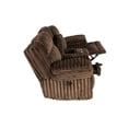 thumbnail image 3 of Miekor Furniture Living Room Contemporary Chocolate Corduroy 1pc Motion Loveseat w Console Storage Box Reclining Couch MK9289, 3 of 7