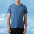 thumbnail image 2 of Camiseta Casual de Color Sólido de Hielo-Seda de la Blusa de Manga Corta de los Hombres, Transpirable Suelto Deporte Top para el Gimnasio Y el Uso Diario, 2 of 6