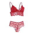 thumbnail image 1 of Conjunto de sujetador de encaje con abalorios para mujer, ideal para despedida de soltera Vino Tinto M, 1 of 9