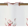 thumbnail image 3 of Violet Linen Seasonal Xmas Christmas Holiday Berry Pattern, Polyester Organza Embroidered, Santa Claus , 60 Inch x 18 Inch, Straight, Decorative Window Treatment Grommet Curtain Valance, 3 of 5