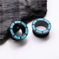thumbnail image 4 of A Pair of Blackline Turquoise Rimmed Screw-Fit Tunnel Plug, 4 of 4