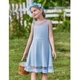 thumbnail image 4 of Arshiner Girls Elegant Dresses Sleeveless Round Neck A-line Party Dance Graduation Mesh Dress, 4 of 8