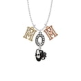 thumbnail image 2 of Delight Jewelry Silvertone Black Enamel Tap Shoes Multi-Colored Crystal Mom Charm Necklace, 2 of 5