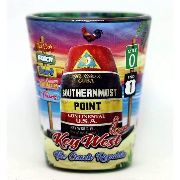 Key West Florida Scene In-and-Out Shot Glass