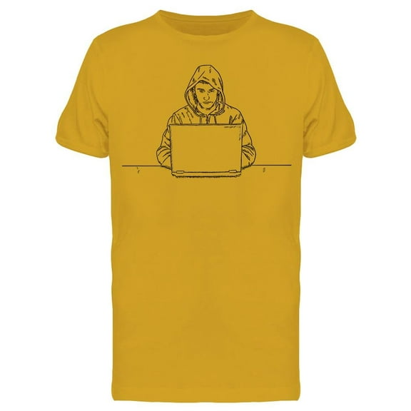 Doodle Of A Hacker T-Shirt Men -Image by Shutterstock, Male 3X-Large