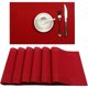 thumbnail image 1 of Manteles individuales chinos de color rojo, de material de polialgodón, resistentes al calor, antideslizantes y sin arrugas, que mejoran la experiencia gastronómica (10 unidades), 1 of 5