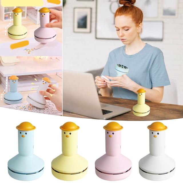 MORESEC under $5 4Pcs Desktop Vacuum Cleaner,Portable Mini Desktop Vacuum Cleaner, Handheld Wireless Eraser for Keyboard Chips Books, USB Rechargeable Small Cleaner