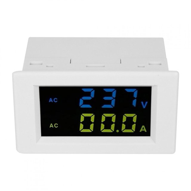 Amperímetro Digital, Voltímetro De Pantalla Digital, Peque?o Digitale Misuratore Blanco Negro Para Reguladores De Voltaje De Gabinete De Distribución ANGGREK Otras Herramientas & Hardware