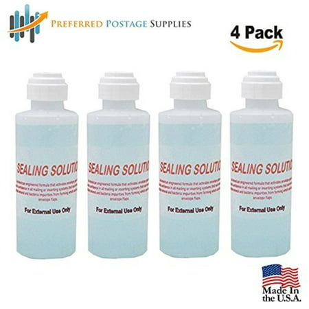 - (Money Saver 4-Pack) Envelope Moistener (480 ML) (14,400 Envelopes) E-Z Seal Compatible 4 oz Dabber bottle of sealing solution Pitney Bowes Sealing Solution 601-7 Postage Stamp Envelope Seal