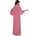 thumbnail image 5 of KOH KOH Long Cape Batwing Sleeve Modest Full Floor Length Flowy Fall Winter Elegant Evening Formal Funeral Church Wedding Guest Tall Maxi Dress Gown For Women Rose Pink X-Large US 14-16 NT117, 5 of 6