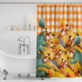 thumbnail image 3 of Autumn Hills Fall Shower Curtain, Waterproof Shower Curtains for Bathroom, Thanksgiving Rustic Trees Orange Check Washable Fabric Bathtub Curtain Set Bath Decor with 12 Hooks Standard 72"x72", 3 of 8