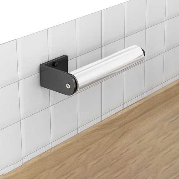 Wall-Mounted Paper Towel Dispenser - No Drill Kitchen Roll Holders, Aluminum Cling Film & Storage Rack with Adhesive, Space-Saving Cabinet Organizer for Bathroom