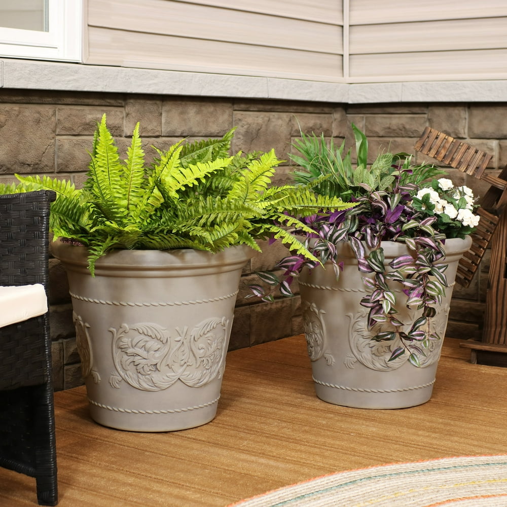 Sunnydaze Arabella Outdoor Flower Pot Planter Beige 20