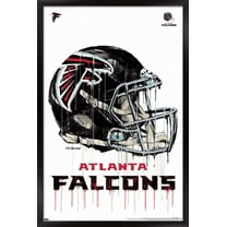 NFL Atlanta Falcons - Drip Helmet 20 Wall Poster, 14.725" x 22.375", Framed