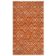 Furnish My Place Indoor Moroccan Geometric Print Rug with Jute Backing - 3 ft. 6 in. x 5 ft. 6 in., Rust, Patterned, Area Rug for Living Room, Bedroom, Hallway
