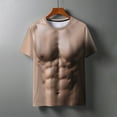 thumbnail image 3 of Mens Short Sleeve T-Shirt Casual 3D Muscle Creative Print Crewneck Graphic Tees Casual Funny Pattern Workout Tops, 3 of 7