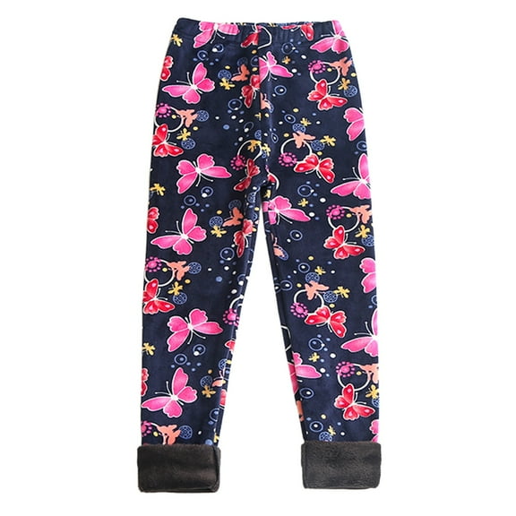 oqasdz Girls Thermal Leggings Winter Base Layer Pants with Cute Heart Leopard Print Designs Soft Warm Lined Tights Outdoor Activities Daily Wear