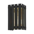 thumbnail image 4 of 20751-04-Livex Lighting-Greenwich - 10 One Light Outdoor Wall Lantern Black/Satin Brass Finish with, 4 of 8