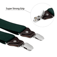 thumbnail image 3 of Buyless Fashion Suspenders for Men - 48" Elastic Adjustable Straps 1 1/4" - Y Shape - 5103-Hunter-Green, 3 of 7