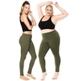 thumbnail image 2 of Stretch Is Comfort Women's Oh so Soft PS Leggings Olive Green 4X, 2 of 6