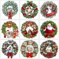 thumbnail image 2 of Pintura de diamantes 5D, corona de Navidad, bordado de diamantes, muñeco de nieve, Papá Noel, punto de cruz, regalo de Año Nuevo, decoración de invierno, 2023, 2 of 4