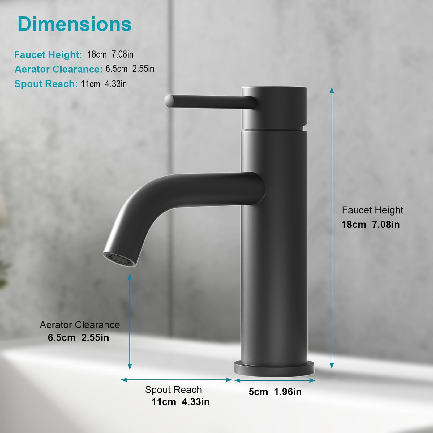 YZZY Brass Bathroom Faucet Black Single Hole Vanity Sink Faucet Modern Single Lever Handle Bathroom Basin Faucet