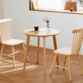 thumbnail image 5 of Livinia Canberra 27.6" Round Wooden Dining Table/Small Mid Century Modern Malaysian Oak Kitchen Table (Natural-Oak), 5 of 9