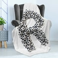 thumbnail image 4 of Letter R Soft Flannel Fleece Throw Blanket, Soccer Themed Pattern Abstract Alphabet Design Uppercase Character R Sign, Cozy Plush for Indoor and Outdoor Use, 70" x 90", Black and White, by Ambesonne, 4 of 5