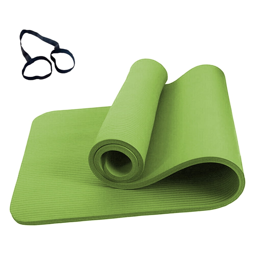 Trideer TPE Yoga/Excercise Mat With Carrying Strap Light Green And Black 