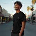 thumbnail image 4 of Dalix Martini Midweight Soft Tee Short Sleeve Cotton Summer T Shirt Mens in Black S Small, 4 of 5
