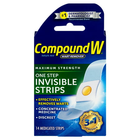 Compound W One Step Invisible Strips Wart Removal, 14