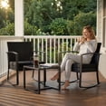 thumbnail image 6 of Homall Patio Furniture Set Outdoor Rocker All Weather PP Rocking Chair with Cushion Set of 3, Gray, 6 of 7