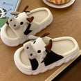 thumbnail image 4 of gakvov Cow Slippers For Women Girls Fuzzy Cotton Slippers Household Indoor Outdoor Slippers Cute Cartoon Thermal Cotton Shoes Slippers, 4 of 9