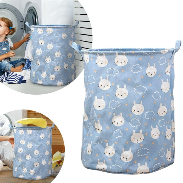 Patterned Linen Laundry Hamper - Large Open Top Fabric for Bedroom or Bathroom Breathable -Blend Material Durable and Easy to Clean Stylish Home Storage